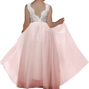 Baby Pink & White gown for girls